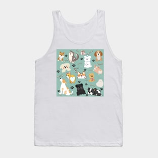 Cute Dog Themed Pattern #3 Tank Top